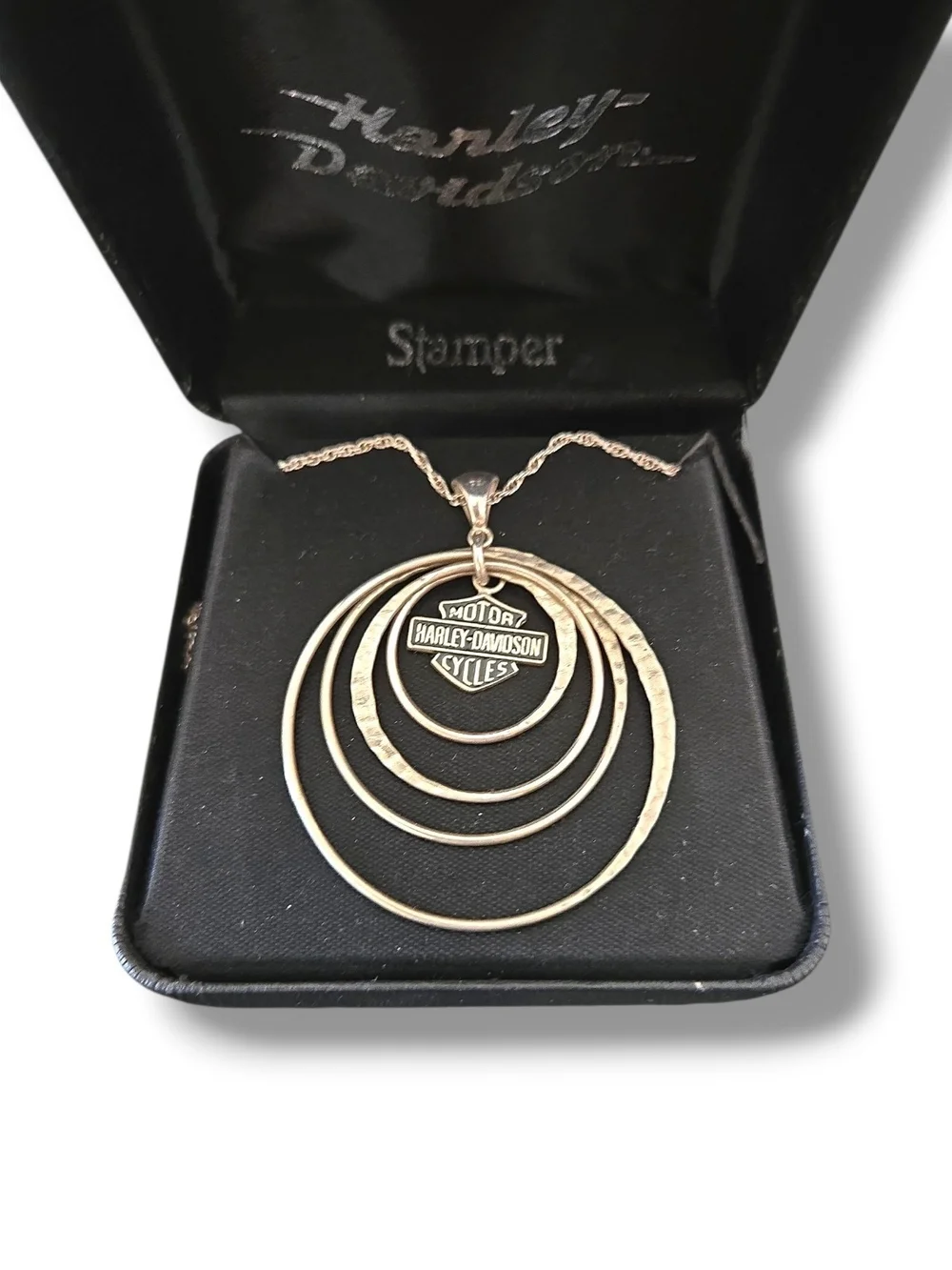 vintage  Stamper Harley-Davidson Sterling Silver Pendant Necklace